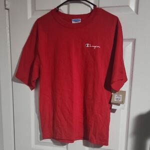 Champion Red Short Sleeve Logo Tee